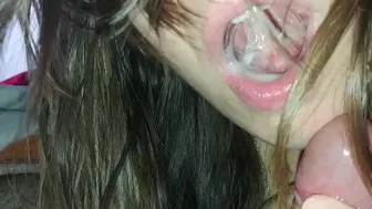 Cocksucker's Cum Guzzled Down the Hole