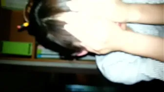 Blonde slut gets her face covered in cum, what a way to go!